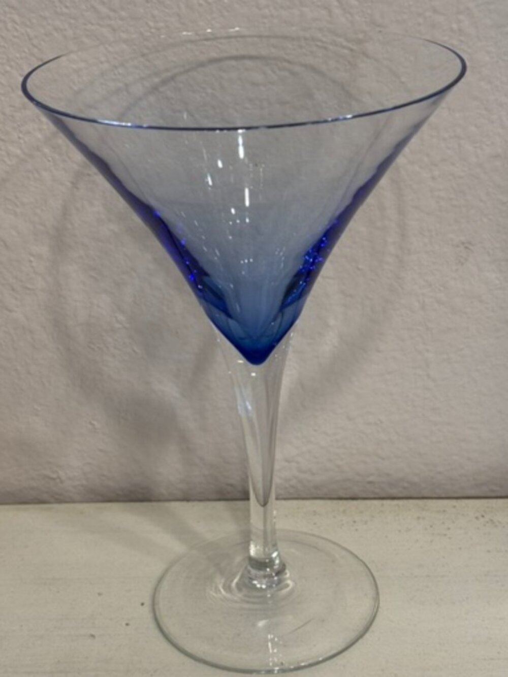 Crate&Barrel Blue Gradient Conical Martini Glass